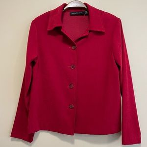 Briggs New York Red Button Front Blazer